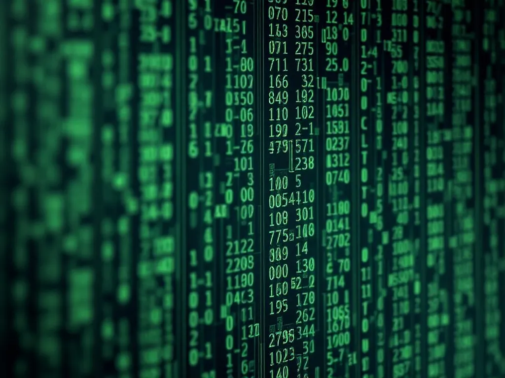 Macro photography of structured data blocks, abstract archit